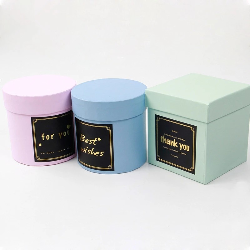 Factory Paper hat flower box customize square flower box for flower packaging