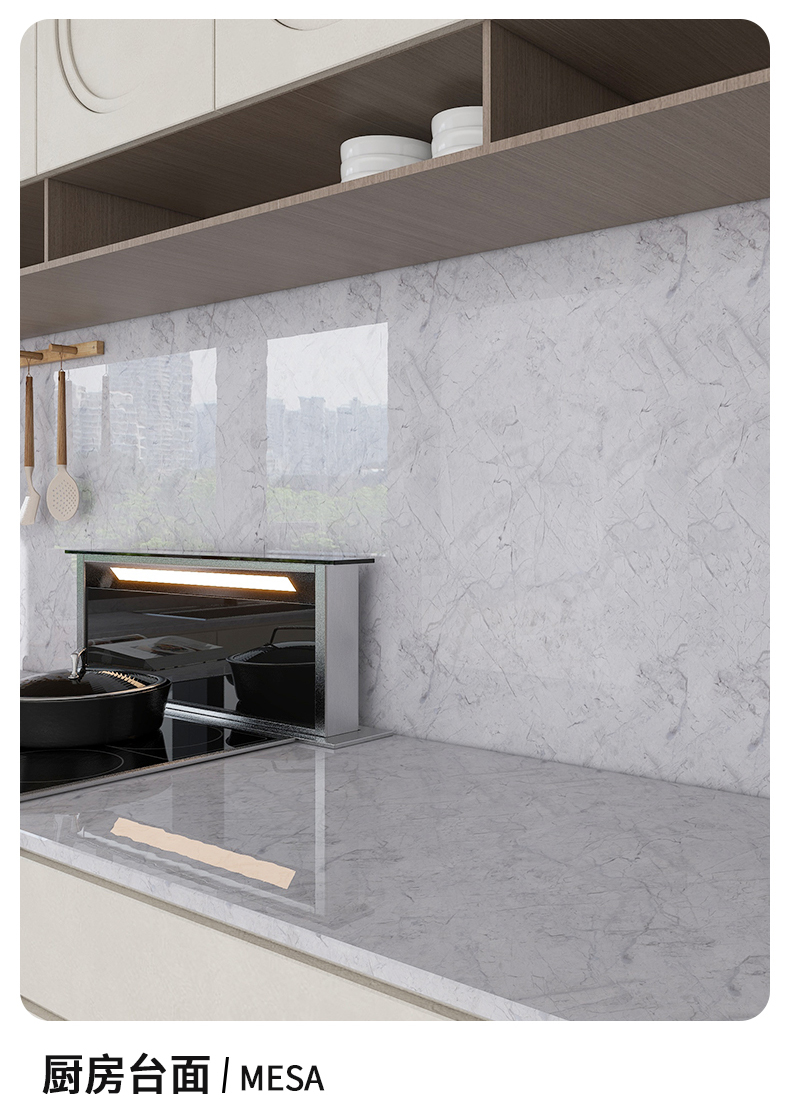 ECO White Marble Effect Wallpaper 10m Waterproof Oil Proof Wallpaper