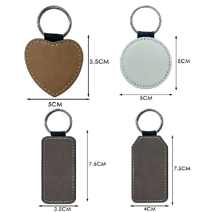 Sublimation Blanks Double-Sided Leather Keychain For Sublimation Printing