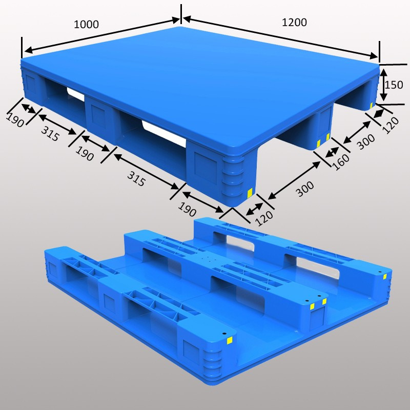 Warehouse steel reinforced plastic pallet