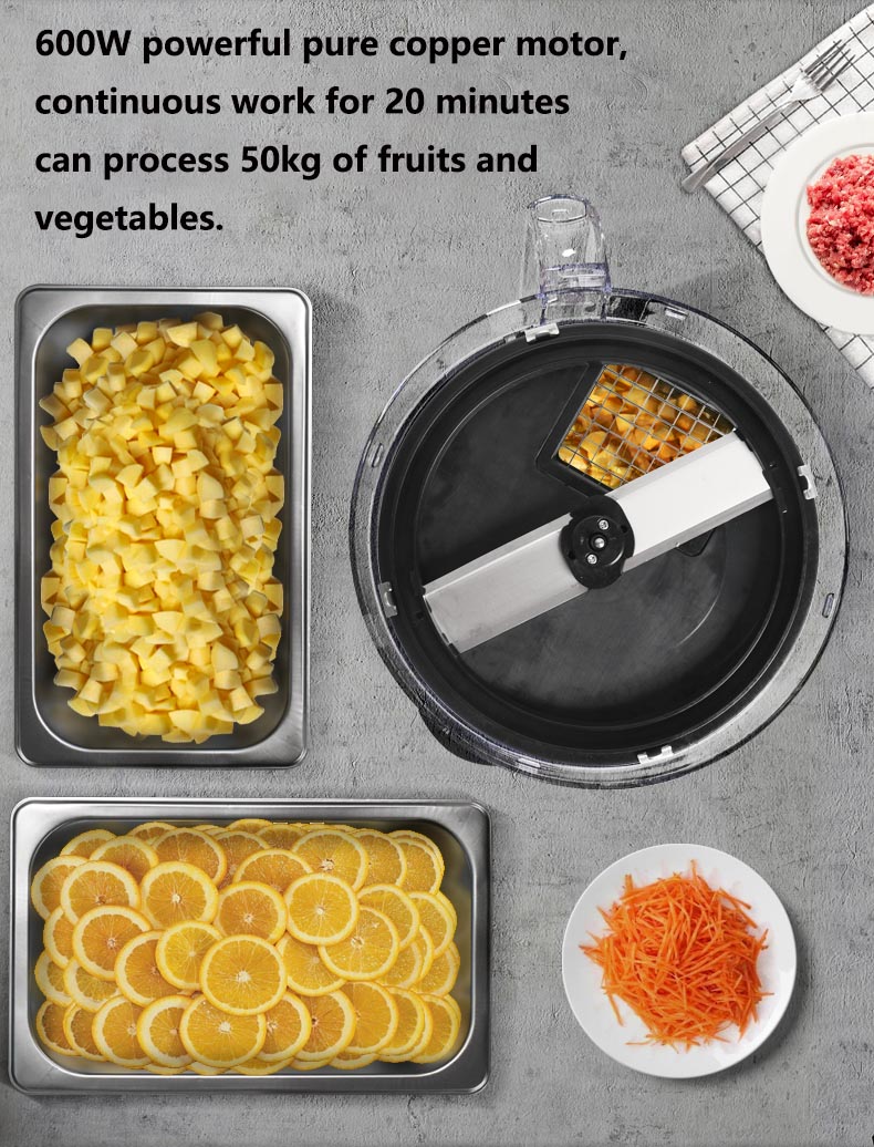 Convenient Commercial Vegetable Cutting Machine with Lid and PC Stainless Steel Housing
