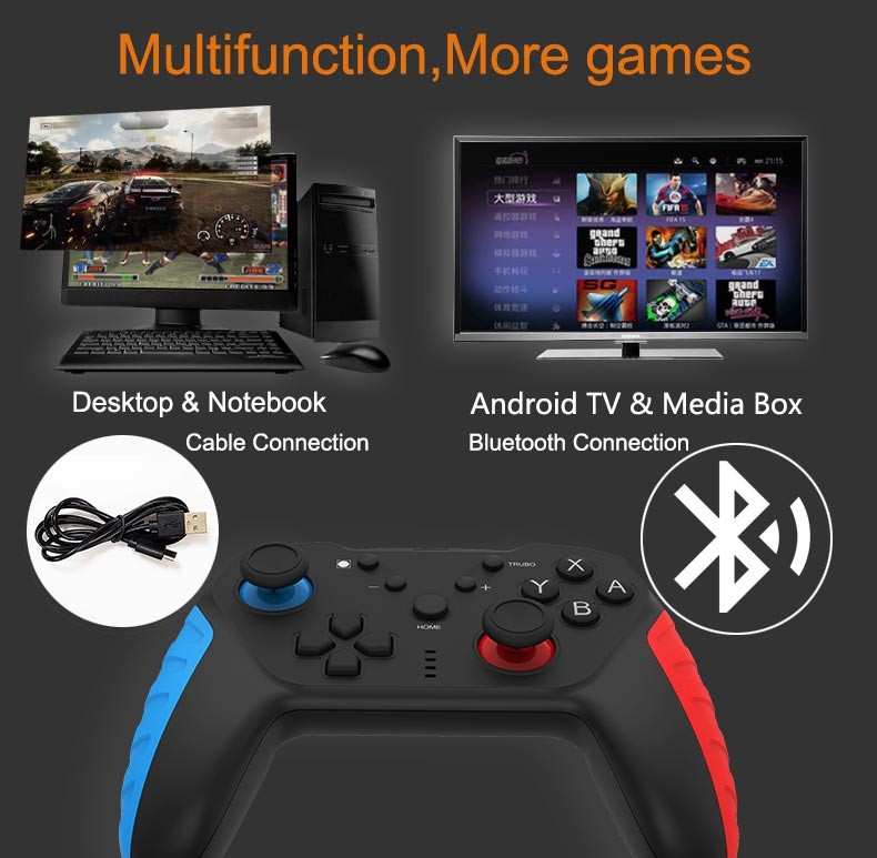 Dual Vibration NFC 0.3kg 7033 1.5h Joystick Game Controller
