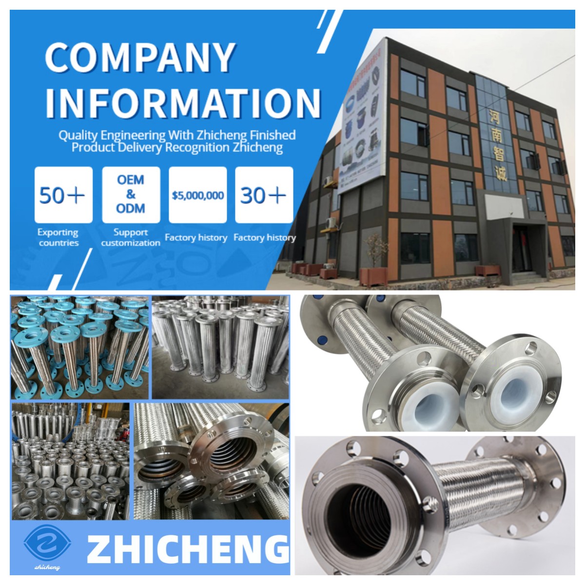 1 2 Inch Stainless Steel Braided Hose Garden Flanged PTFE Lined Pump Valve Pipe Connection