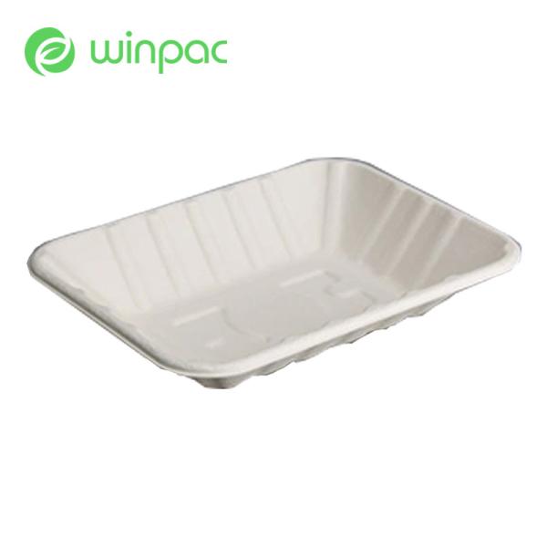 Party Compostable Fruit Meat 220ml Sugarcane Bagasse Tray Disposable Biodegradab