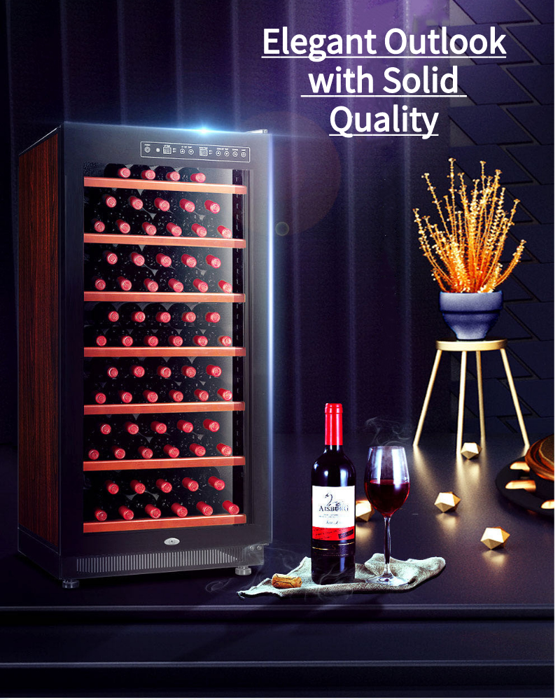 66-84 Bottles Red Wine Cooler Refrigerator Soundless Electric Powered