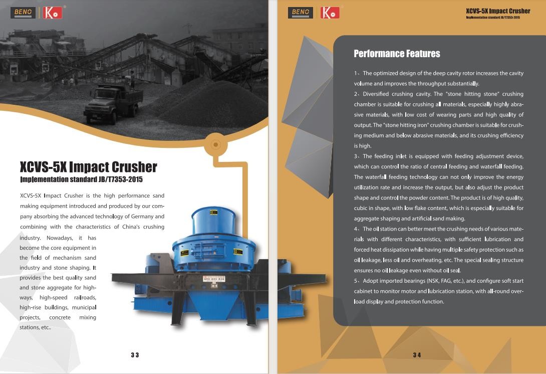 Efficient Vertical Shaft Impact Crusher 220*2kw Power
