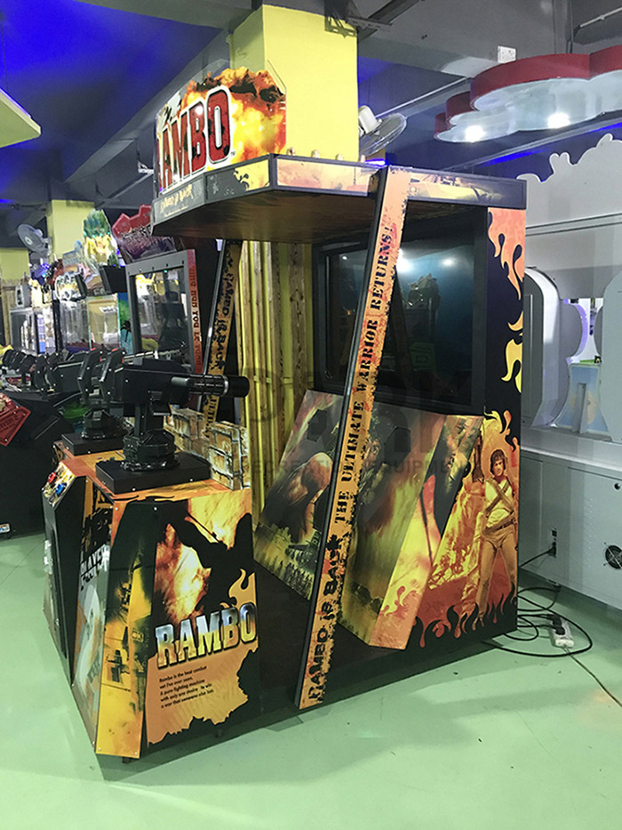55" LCD RAMBO2 Shooting Arcade Machines For Kids / Light Gun Arcade Cabinet