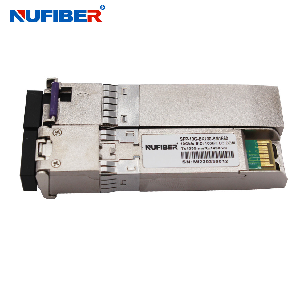 1490 / 1550nm 10G WDM SFP Module Bidi 100km Simplex SM LC Connector