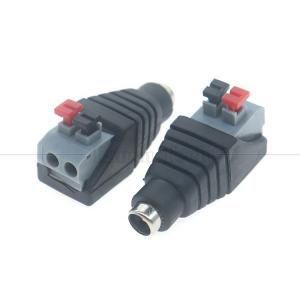 Solderless Press Button DC 5.5*2.1mm Male Female Barrel Jack to 2p Wire Cable Connector for LED Strip Camera