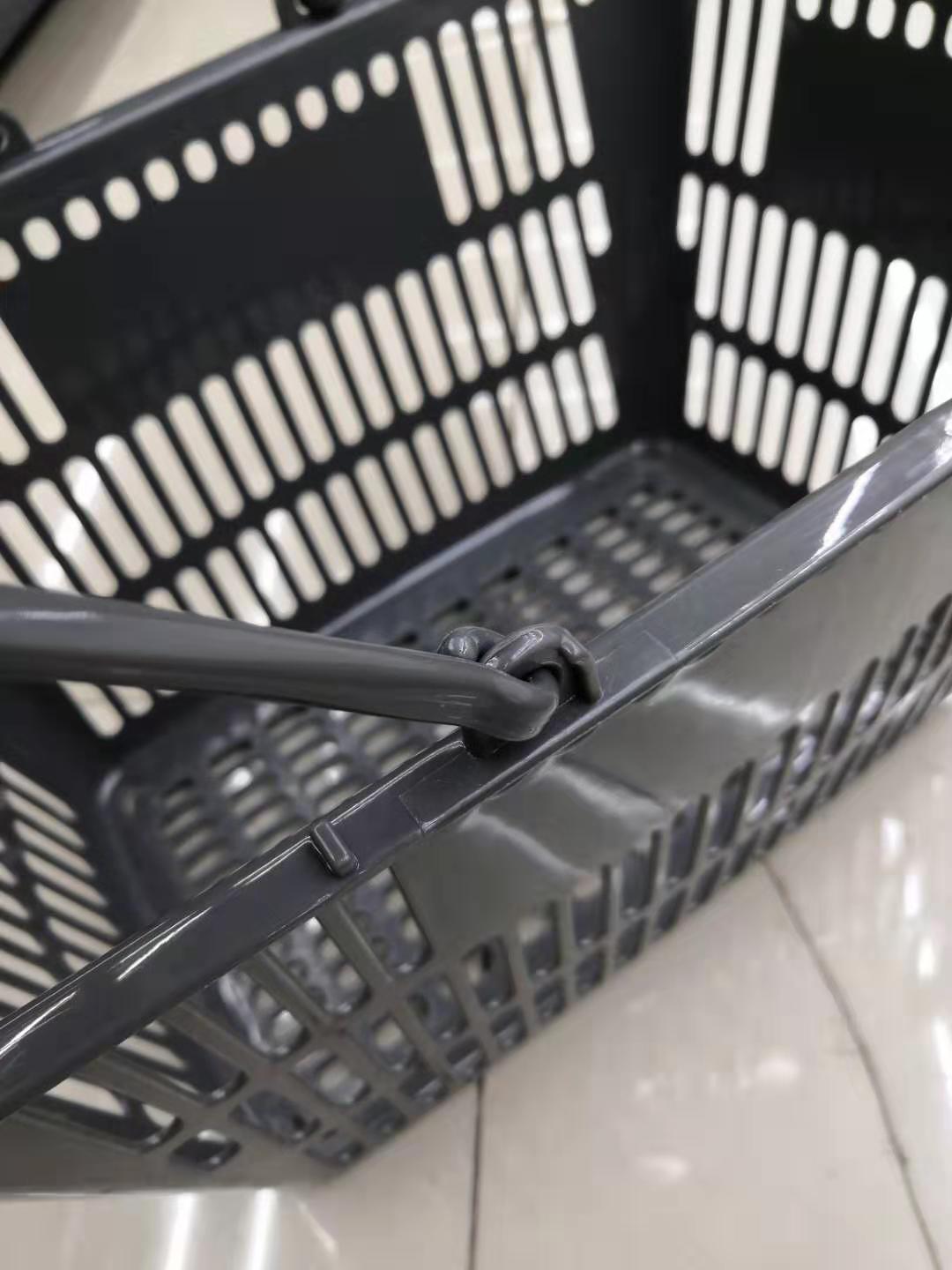 Supermarket Shopping Basket Plastic 20L for Hypermarket in Red/Blue/Green/Gray