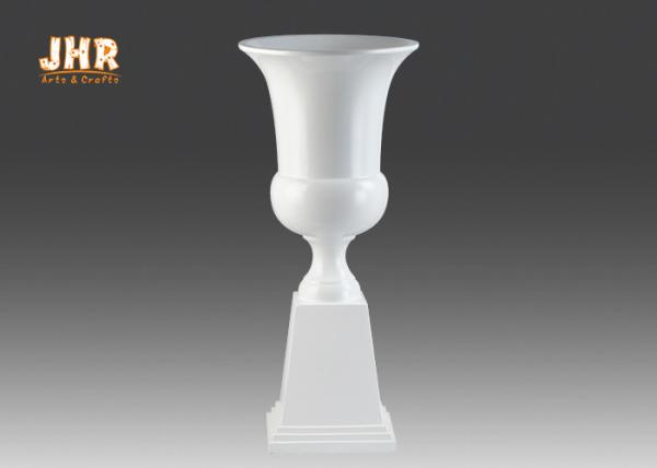 Durable Fiberglass Planters Floor Vase Glossy White