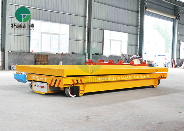 5 Ton Conductor Rail Powered Steerable Transfer Carts With Hydraulic Lifting Platform