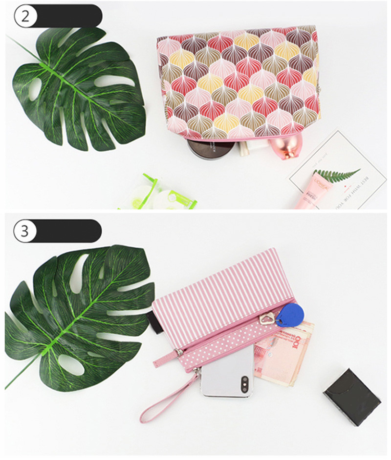 Custom Two Compartment PVC Cosmetic Organizer Bag Transparent