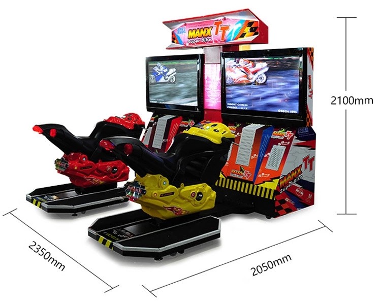 2 Players Coin Operated Racing Arcade Machine L2350*W2050*H2100 mm