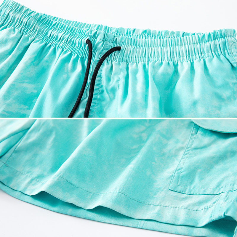 Men's thin breathable sports shorts printed casual beach pants