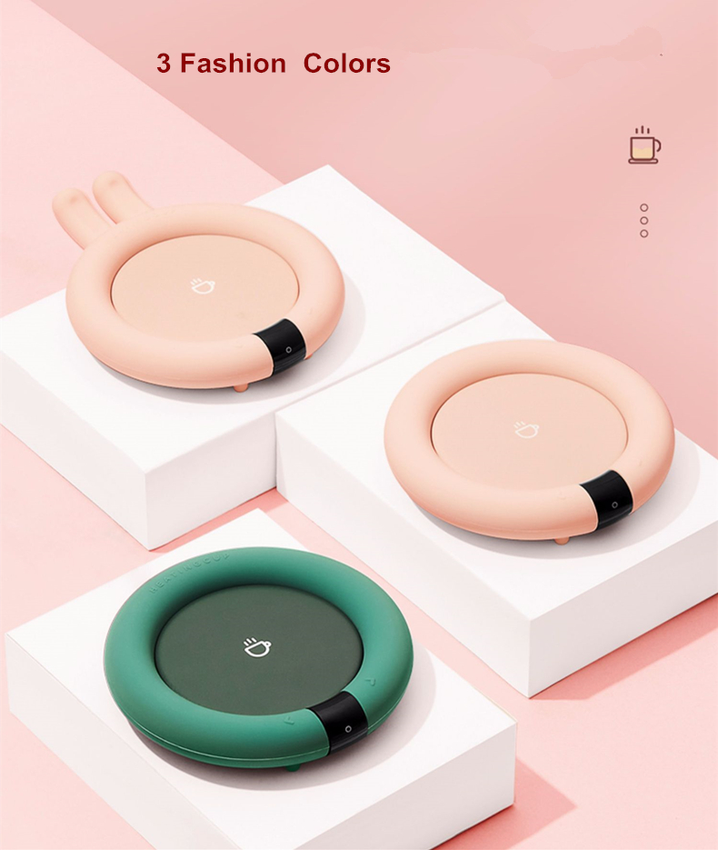 DC 5V USB Heating Warm Cup Mat Constant Temperature Coaster 3 Gear Digital Display Adjustment Timing Heater for Coffee M