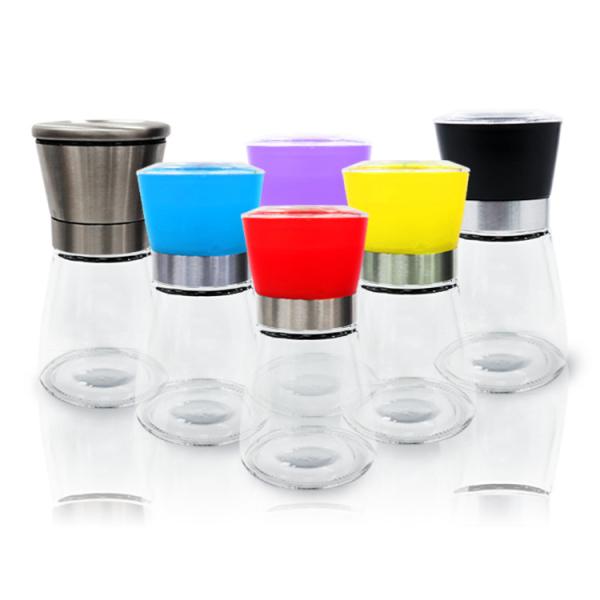 Top Quality 2Oz 4Oz Condiments Pepper ShakerRound 4Oz Spice Glass Jar With Metal