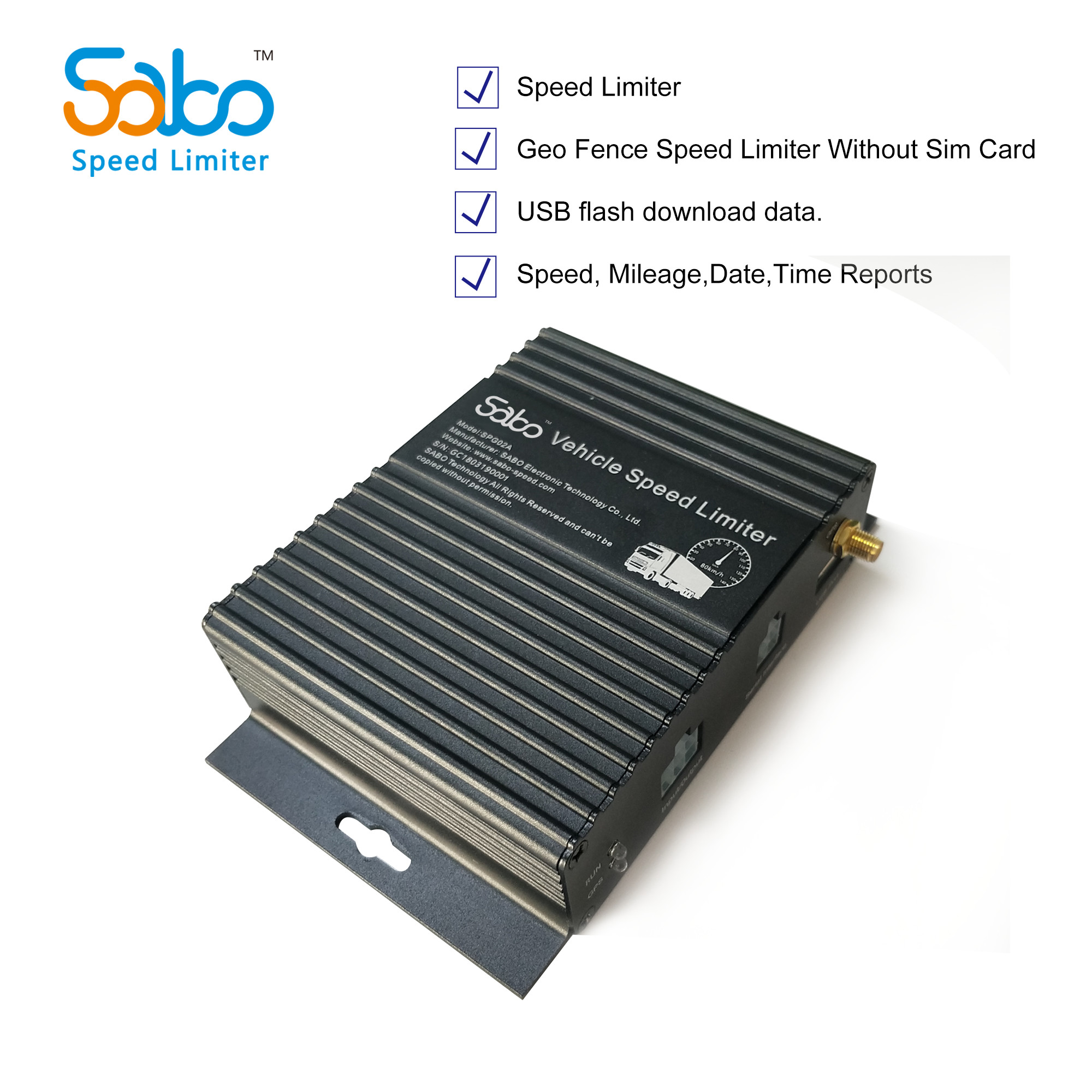 No Sim Card 50HZ Time Reports USB Flash Vehicle Speed Limiting Device