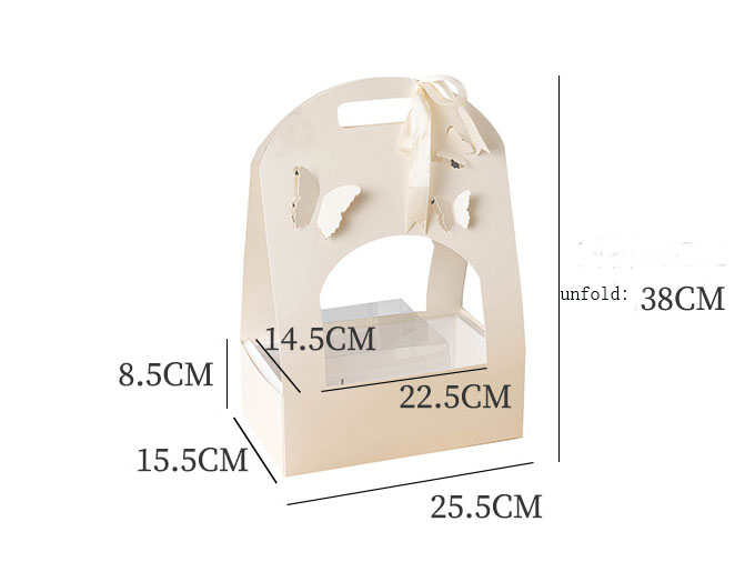 Custom Logo Hand Gift Butterfly Box for Creative Wedding Flower Basket Packaging