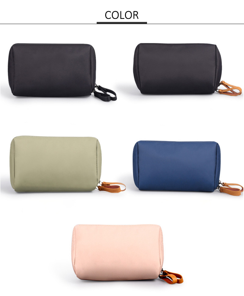 Wholesale Custom Pure Color Blank Polyester Pink Cosmetic Bag
