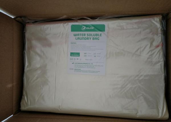 Polyvinyl Alcohol Hospital Water Soluble Laundry Bags With Red Strip Custom Size