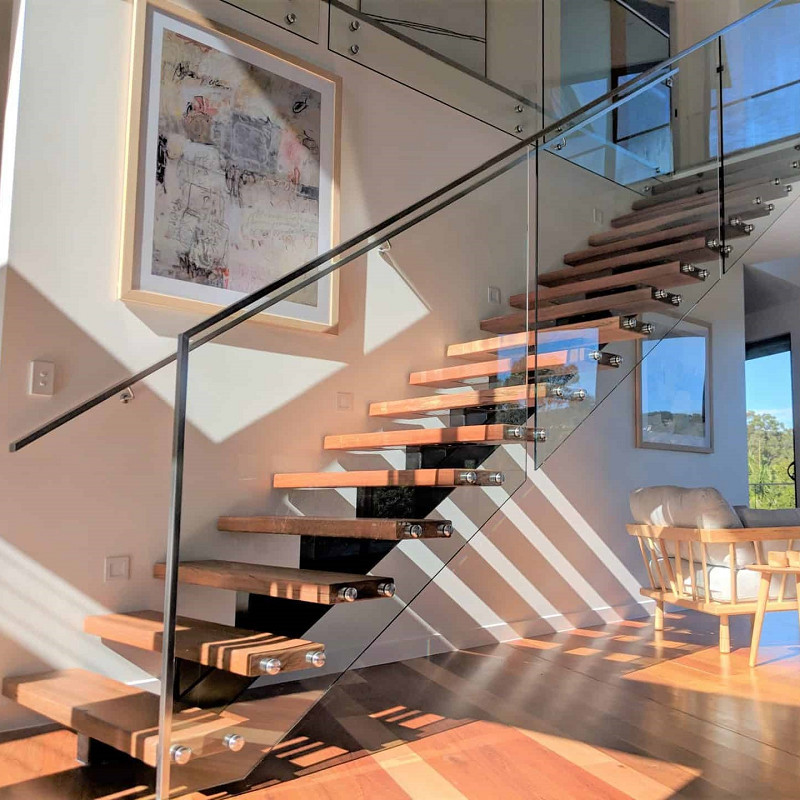 Balcony Handrail Glass Balustrade With Aluminium / Stainless Steel Tube 42.4x1.5mm