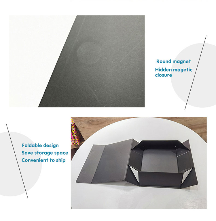 Cardboard gift box Folding Paper Flat Packing Luxury Magnetic Gift Box with ribbon for clothing and shoes