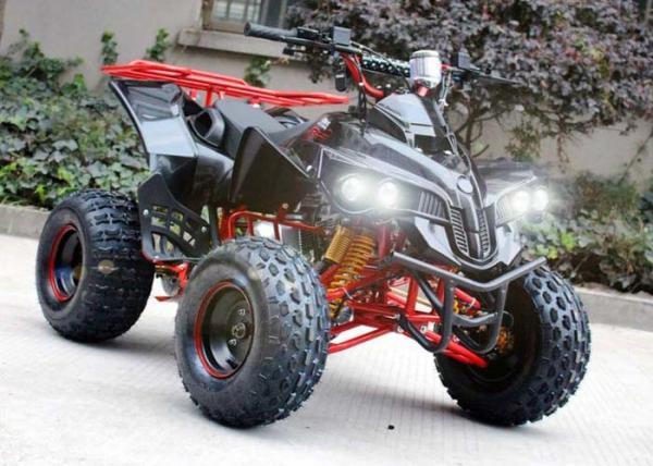 Single Cylinder 125cc Atv Quad Bike Four Wheelers 4 X 4 With Rear Rack / Bright