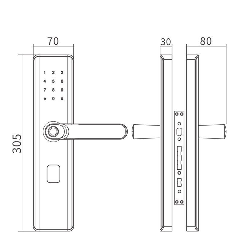 Smart Intelligent Digital Fingerprint Smart Door Lock with Handle For Elderly And Children Easily Unlocking