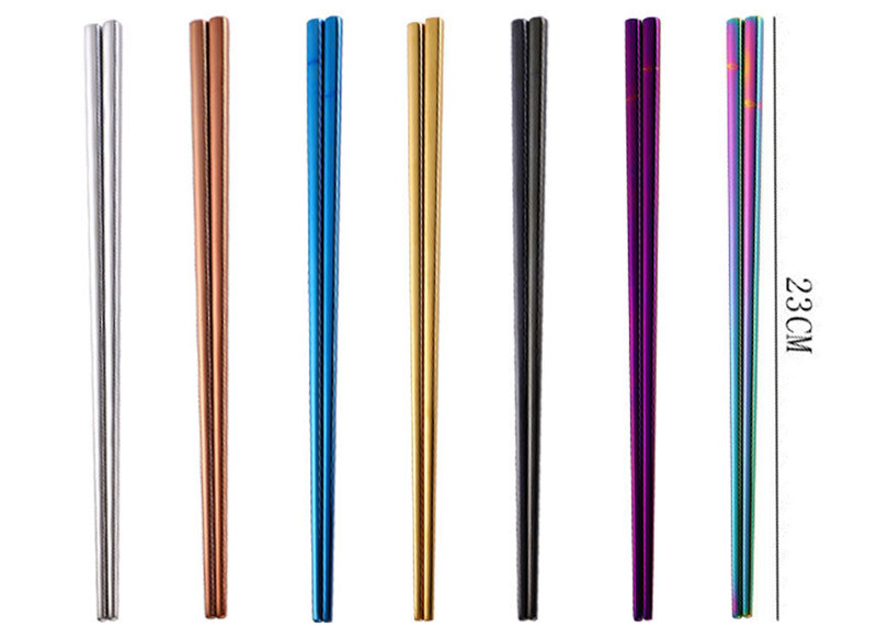 Japanese / Korean Stainless Steel Chopsticks ,High End Reusable Metal Chopsticks