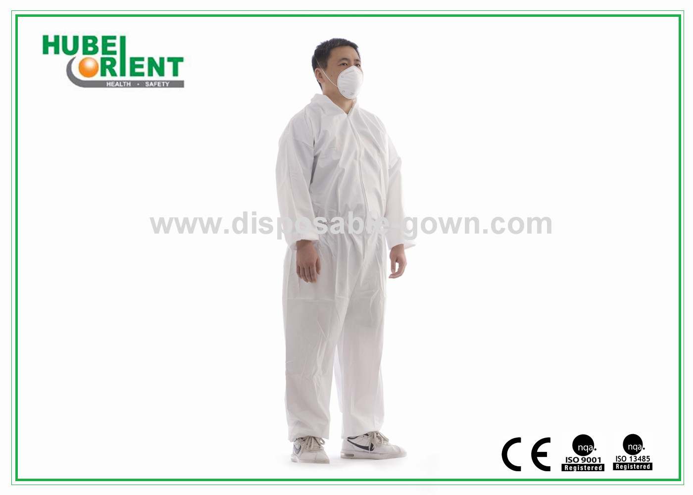 SMS Protective Orange Disposable Coveralls/Disposable Hazmat Suits For Laboratory/Factory