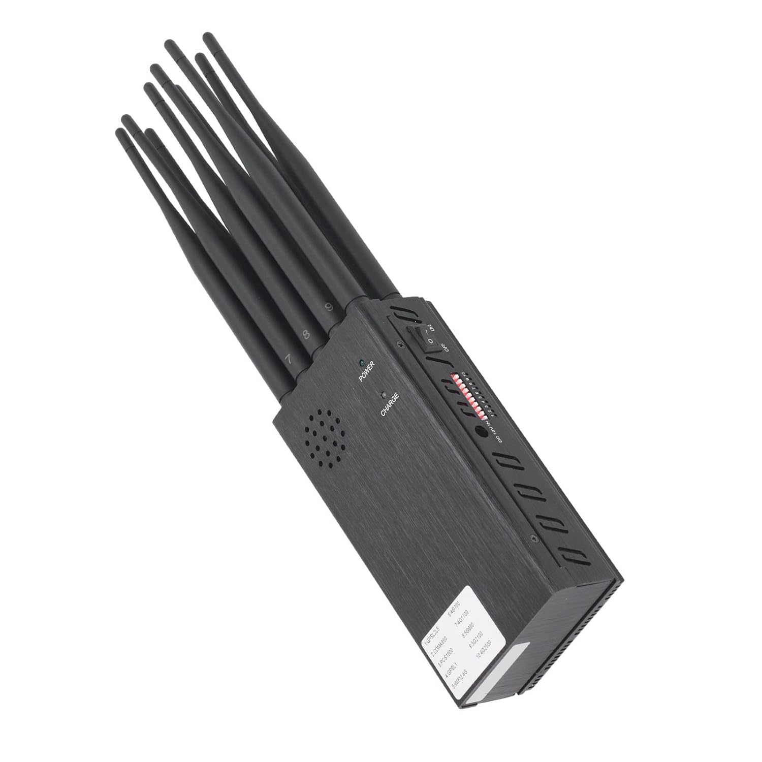 18W Output Power Handheld Signal Detector with 18 Channels and 2-25m Jamming Distance