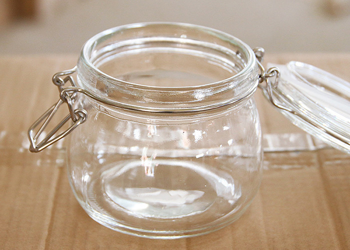Clear Airtight Glass Jars With Steel Locking Lid Transparent Color