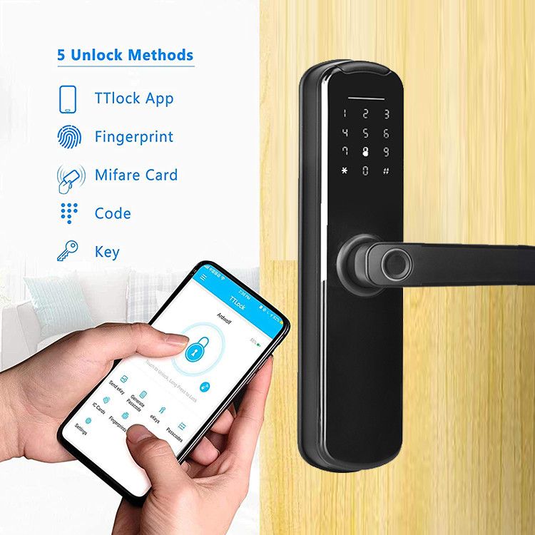 Electronic Keyless Digital Door Lock , 38-48mm AA battery TT Smart Lock