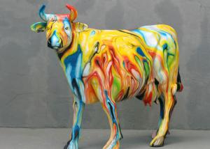  Metal Modern Animal Outdoor Fiberglass Sculpture Pop Art Fiberglass Cow Statue Manufactures