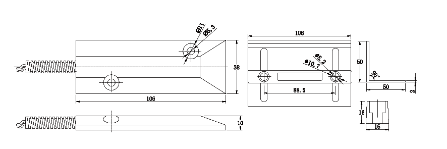 Magnetic roller door shutters in zinc-alloyed with gap of 50-70mm with "L" Holder