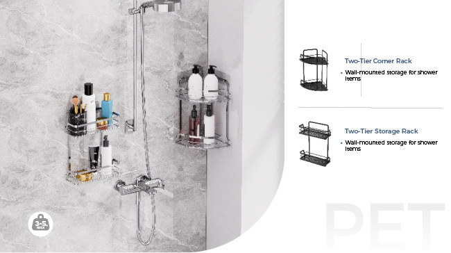 Wall Mounted Type Iron Wire Rack Stainless Steel Shower Caddy for Bathroom Organization