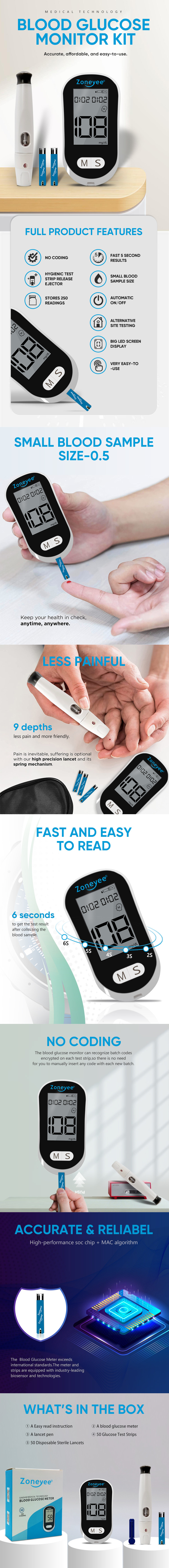 Medical Accuracy Glucometro Blood Glucometer With Test Strips Blood Sugar Monitor Diabetic Kit Blood Glucose Meter