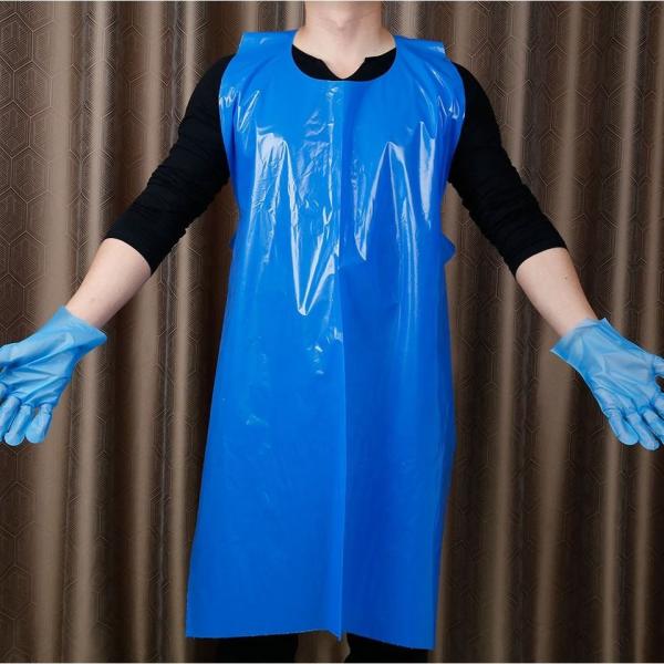 Disposable White Plastic Aprons, 46 inches x 28 inches Waterproof Polyethylene