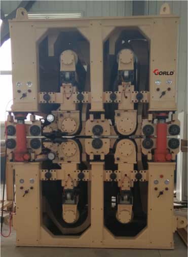1600 mm width 4 heads 2 sides calibrating belt sanding machine BSG2616R-RPF