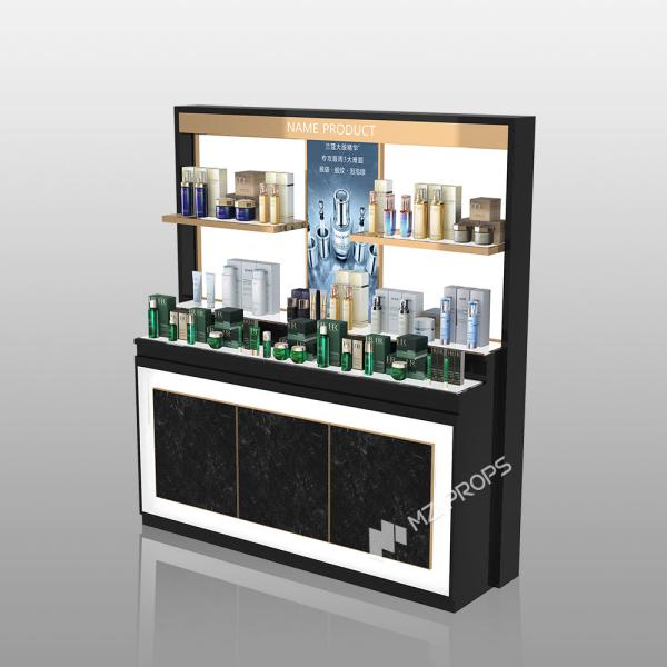 TJiS-B4 3mm Black Glossy Organic Box Skincare Display Cabinet with Hidden