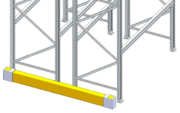 Ground Safety Barrier, Rack End Corner Protector, Warehouse Storage Rack Flexible Anti-Collision System