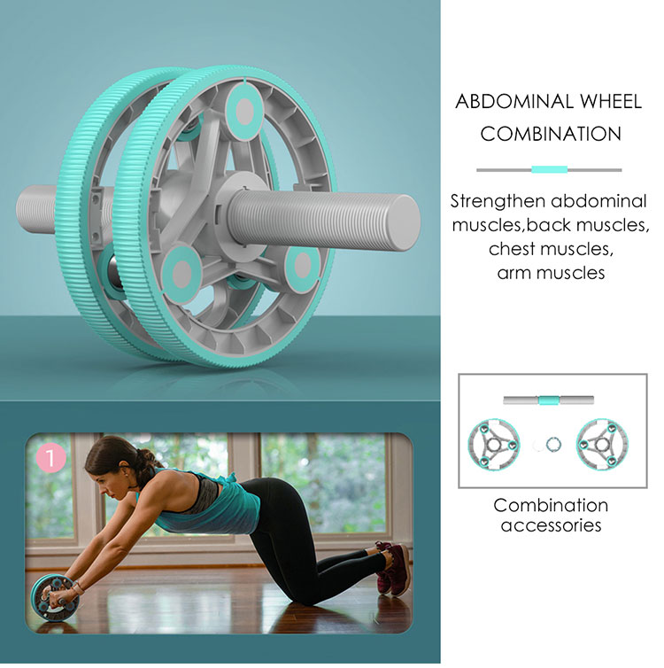 PP Stable Handle Multifunction Abdominal Exercise Wheel Ab Wheel Roller Set
