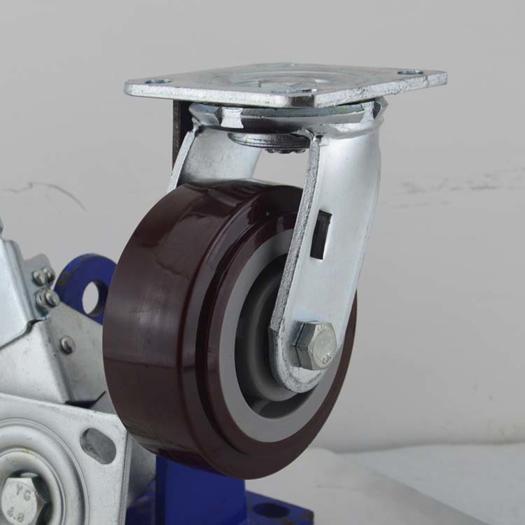 5 Inch Heavy Duty Polyurethane Casters Swivel Plate Soft Industrial Trolley Wheels Wholesale
