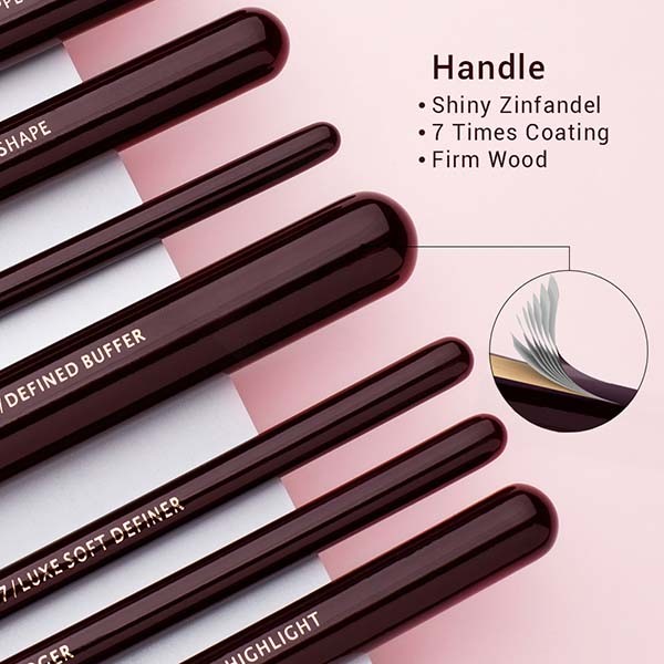 Jessup 25pcs Pro Makeup Brushes Set Zinfandel Color With Cosmetic Box