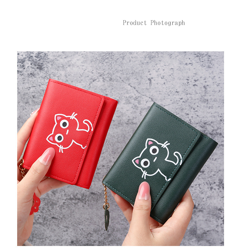 Ladies Wallet Short Creative Fashion Wallet Girls Short Small Mini PU Leather Coin Purse