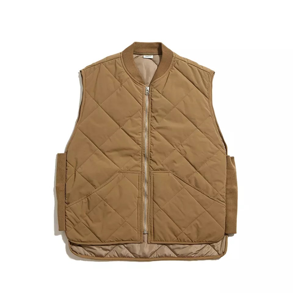 Winter Solid Men&prime; S Diamond Quilted Zipper Sleeveless Jacket Vest