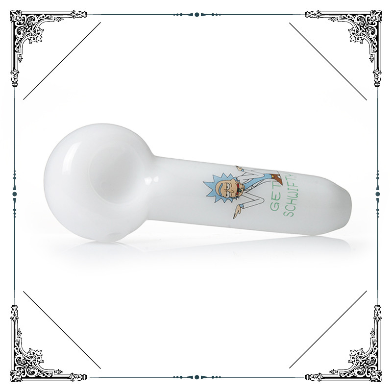 Mini White Glass Smoking Pipe Pocket Glass Water Smoking Pipe 4.2 Inches Length
