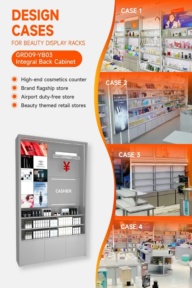 GDR09-YB03 Retail Display Counter With 80mm Soft Film Light Box And Acrylic Spliced Box For Mall Booths