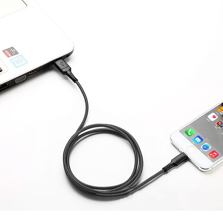 1m Lighting To Usb Cable Fast Charging Data Cable Nylon Braided